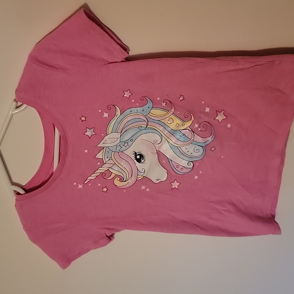 Kids Glitter Unicorn Graphic Tshirt, The Children's Place, Size 5T